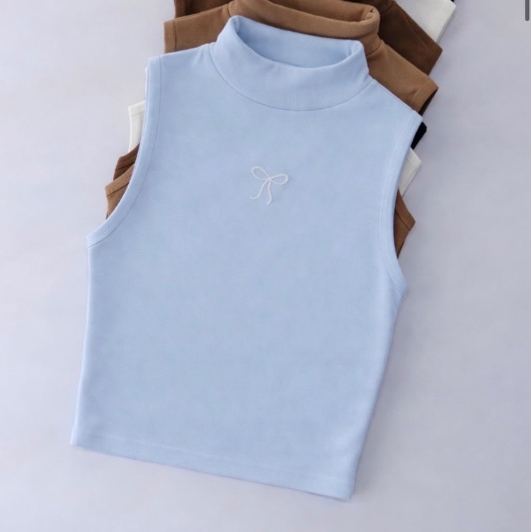 کراپ تاپ یقه اسکی زنانه فانزیپ کبریتی پاپیون